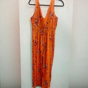 Floral Orange Maxi Dress
